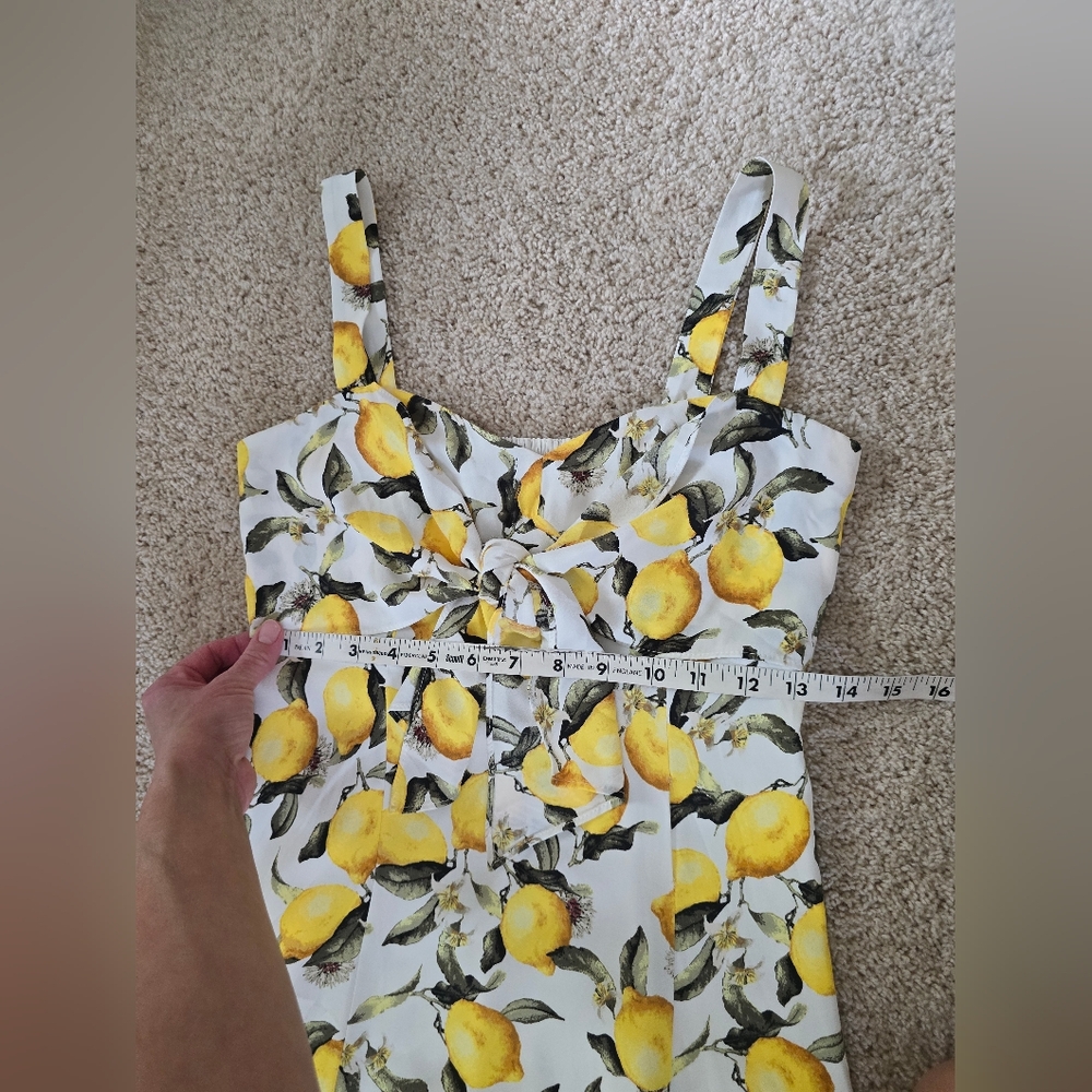 New White House Black Market Womens Midi Lemon Dress Size 00 Sleeveless - Picture 4 of 11